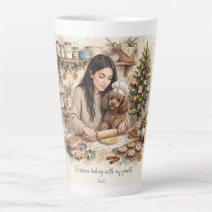 Girl kissing Poodle Puppy–Poodle Mum Latte Mug