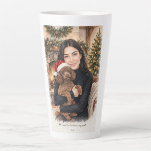 Girl kissing Poodle Puppy–Poodle Mum Latte Mug
