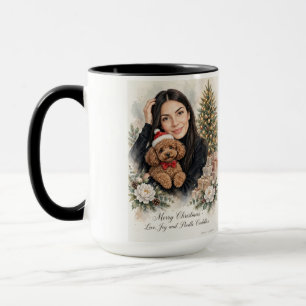 Girl kissing Poodle Puppy–Poodle Mum Mug
