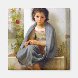 Girl Knitting, Bouguereau Magnet