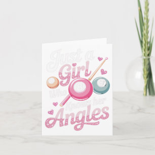 Girl Knows Her Angles Billiard Player Sports Game Card