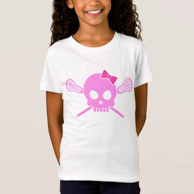 Girl Lacrosse Skull T-Shirt (Front)