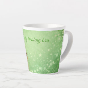 Girl Latte Coffee Mug Green Feminine Aesthetic