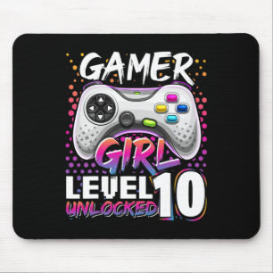 Girl Level 10 Unlocked Video Game Birthday Gift Gi Mouse Mat