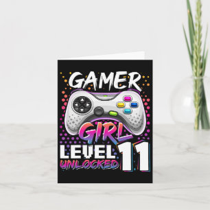 Girl Level 11 Unlocked Video Game 11th Birthday Gi Card