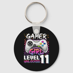 Girl Level 11 Unlocked Video Game 11th Birthday Gi Key Ring