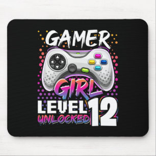 Girl Level 12 Unlocked Video Game 12th Birthday Gi Mouse Mat