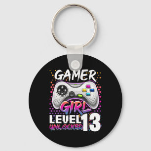 Girl Level 13 Unlocked Video Game 13th Birthday Gi Key Ring