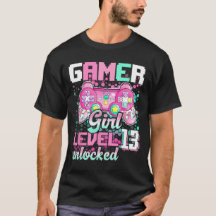 Girl Level 13 Unlocked Video Game 13th Birthday Gi T-Shirt