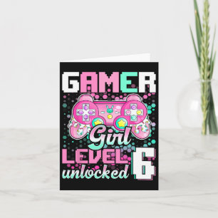 Girl Level 6 Unlocked Video Game 6th Birthday Gift Card