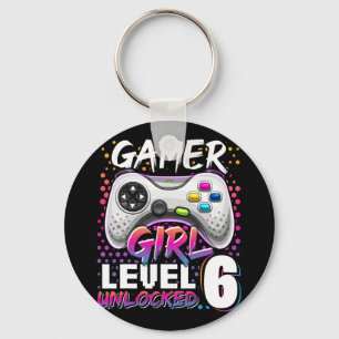 Girl Level 6 Unlocked Video Game 6th Birthday Gift Key Ring