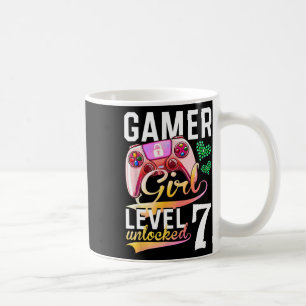 Girl Level 7 Unlocked Video Game 7th Birthday  Coffee Mug
