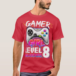Girl Level 8 Unlocked Video Game 8th Birthday - 1 T-Shirt