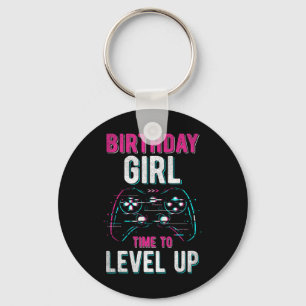 Girl Level Up Video Game Birthday Party Gift Girls Key Ring
