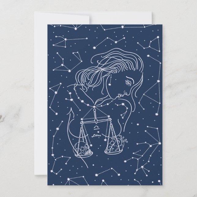 Girl Libra Zodiac Sign Invitation (Front)