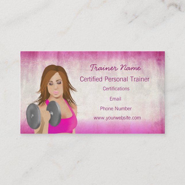 Girl Lifting Personal Trainer Business Card (Front)