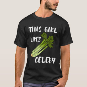 Girl Likes Celery Cute Vegetables Healthy Food T-Shirt