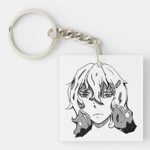 Girl line art key ring