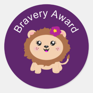 Girl Lion Bravery Award - Sticker for being brave