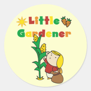 Girl Little Gardener Tshirts and Gifts Classic Round Sticker