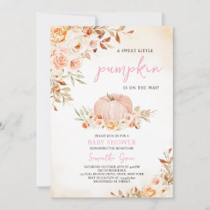 Girl Little Pumpkin Baby Shower Invitation