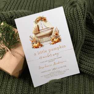 Girl Little Pumpkin Fall Boho Baby Shower  Invitation