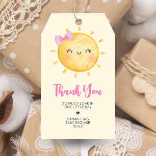 Girl Little Ray of Sunshine Baby Shower Favour Tag