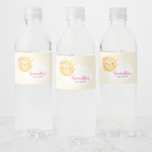 Girl Little Ray of Sunshine Baby Shower Water Bottle Label
