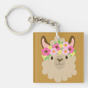 Girl Llama Keychain