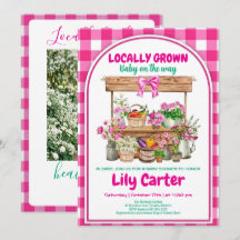 Girl Locally Grown Baby Shower,Blush Pink Coquette