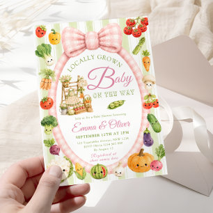 Girl Locally Grown Baby Shower  Invitation