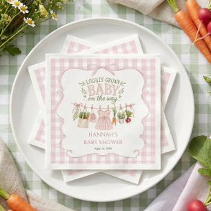 Girl Locally Grown Baby Shower Napkin
