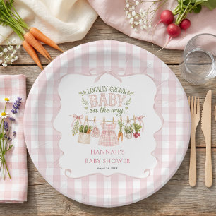 Girl Locally Grown Baby Shower Paper Plate