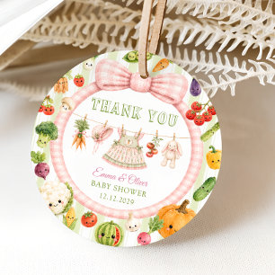 Girl Locally Grown Baby Shower Thank Favour Tags