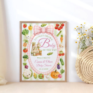 Girl Locally Grown Baby Shower Welcome Poster
