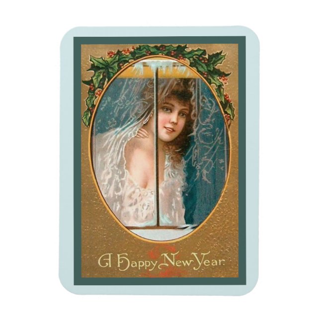 Girl Looking Through Window Magnet (Vertical)