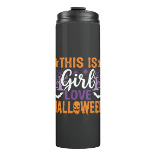Girl Love Halloween Ghost Design_1 Thermal Tumbler