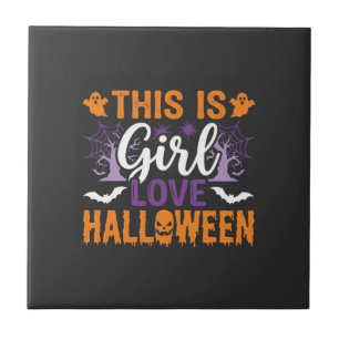 Girl Love Halloween Ghost Design_1 Tile