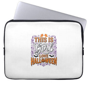 Girl Love Halloween Vintage Cute Spooky Shirt Desi Laptop Sleeve