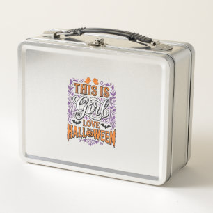 Girl Love Halloween Vintage Cute Spooky Shirt Desi Metal Lunch Box