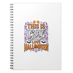 Girl Love Halloween Vintage Cute Spooky Shirt Desi Notebook