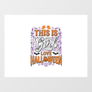 Girl Love Halloween Vintage Cute Spooky Shirt Desi Window Cling