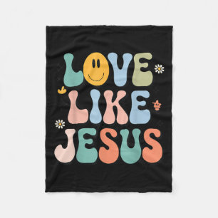 Girl Love Like Jesus Cute Christian Toddler Groovy Fleece Blanket
