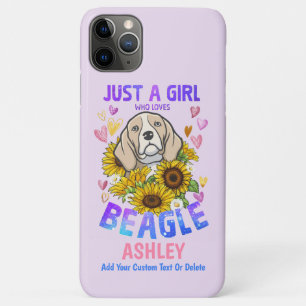 Girl Loves Beagle Sunflower iPhone 11 Pro Max Case
