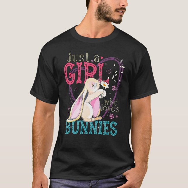 Girl Loves Bunnies  Rabbit  Zookeeper T-Shirt (Front)