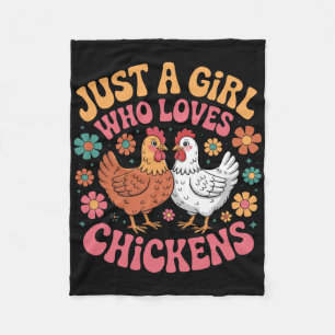 Girl Loves Chickens Keeper _1 Fleece Blanket
