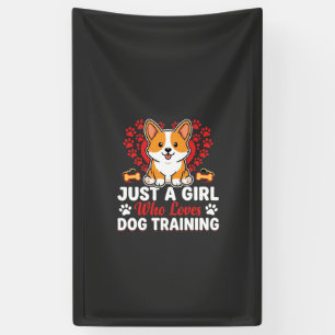 Girl Loves Dog Training Corgi Banner