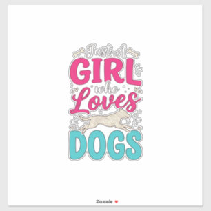 Girl Loves Dogs Vintage Engraving Typography Desig