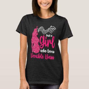 Girl Loves Double Bass Contrabass Jazz Music T-Shirt