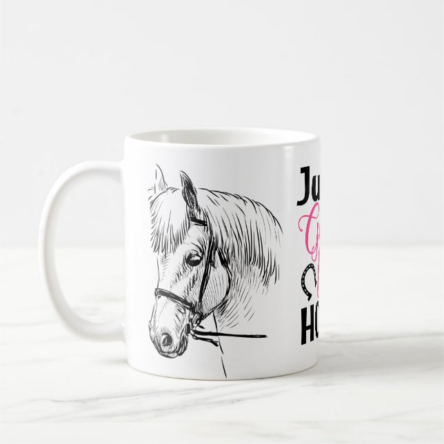 Girl Loves Horses - Cute Horse Lover Coffee Mug (Left)